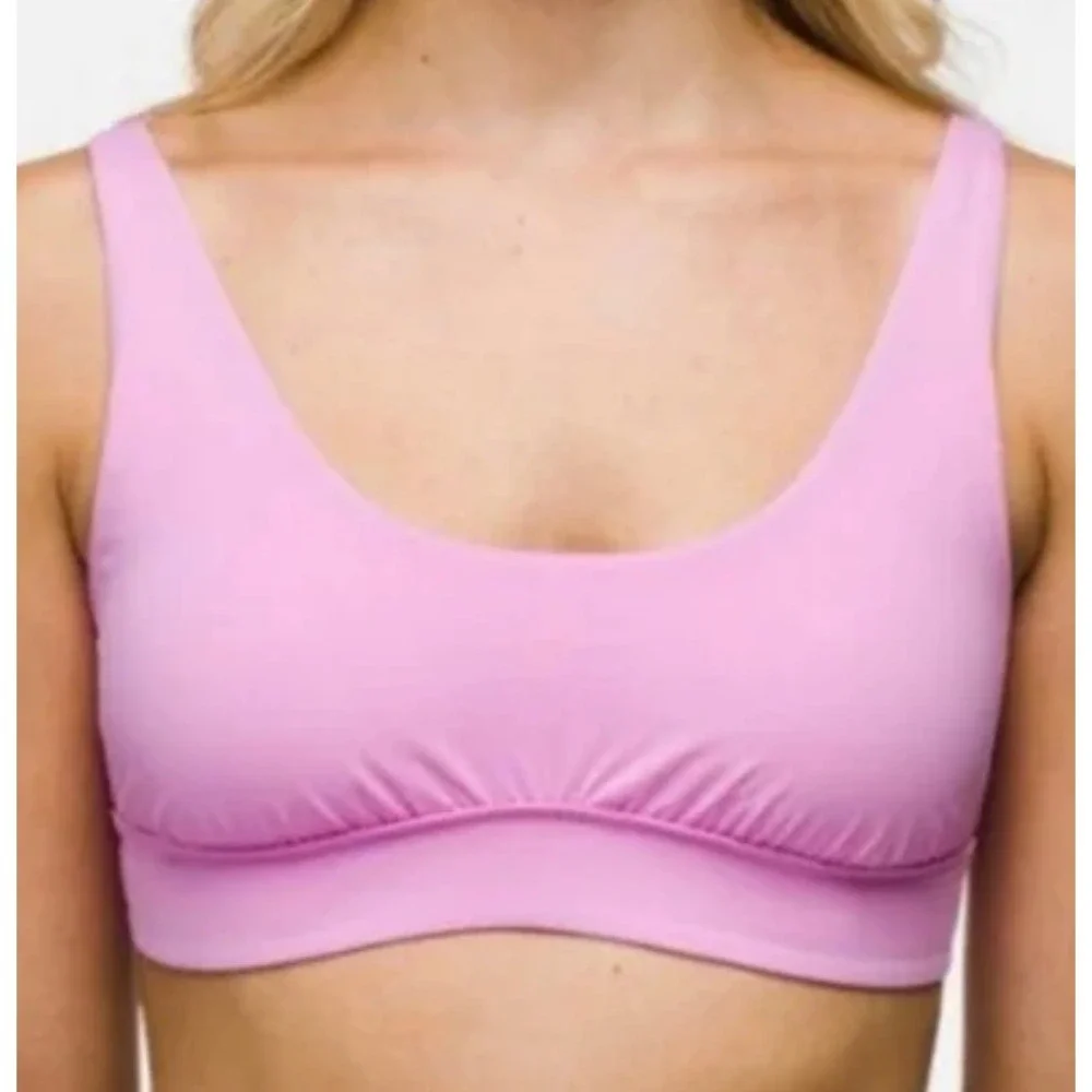 prAna Mallorca‎ Top Cosmos Pink Cropped Sports Bra Swim Suit Bikini Top Womens M